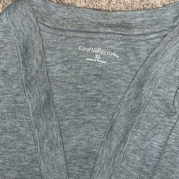 Super soft Croft & barrow gray cardigan 3/4 sleeve size XL - Picture 5 of 6